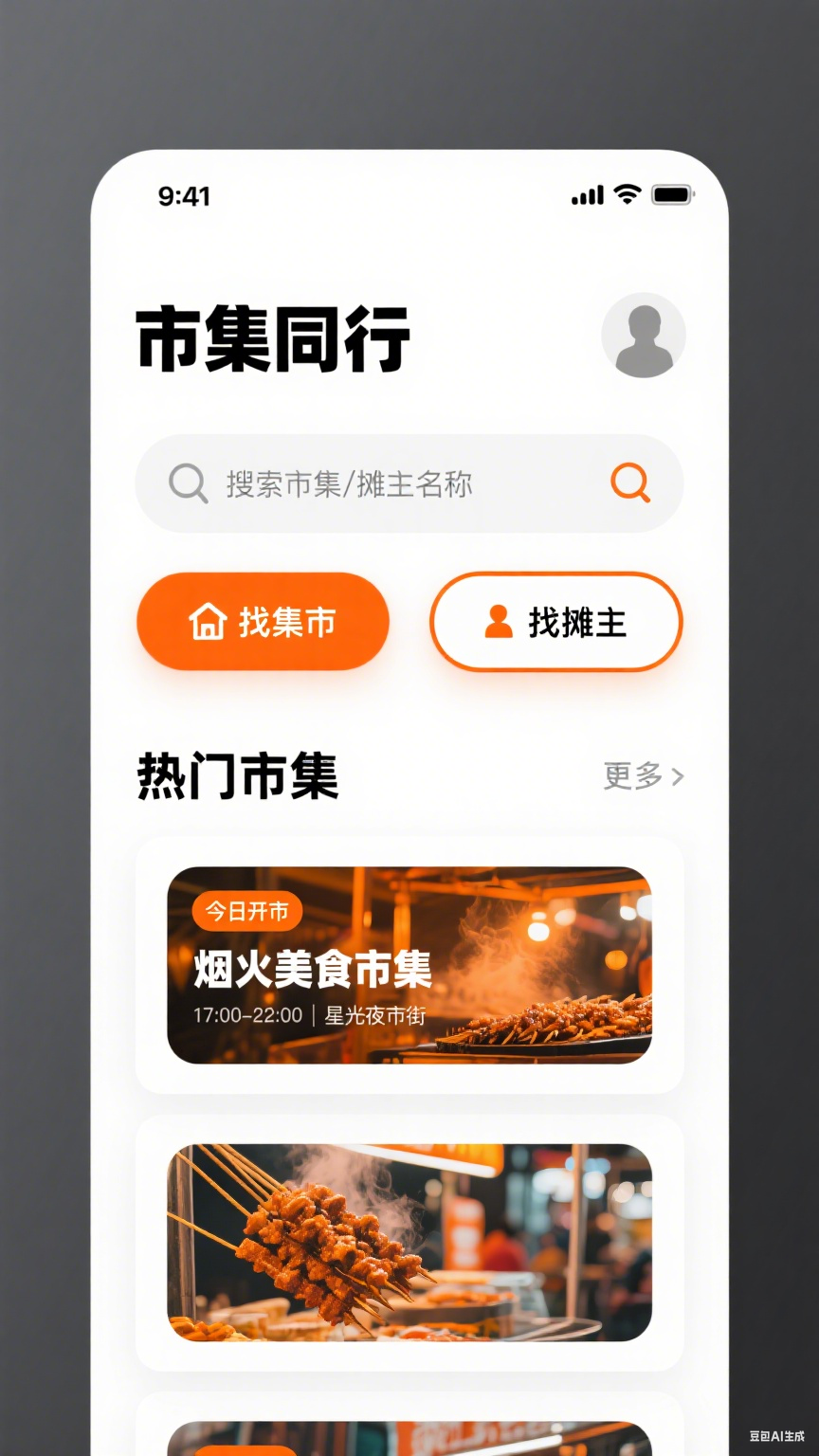 市集同行小程序界面
